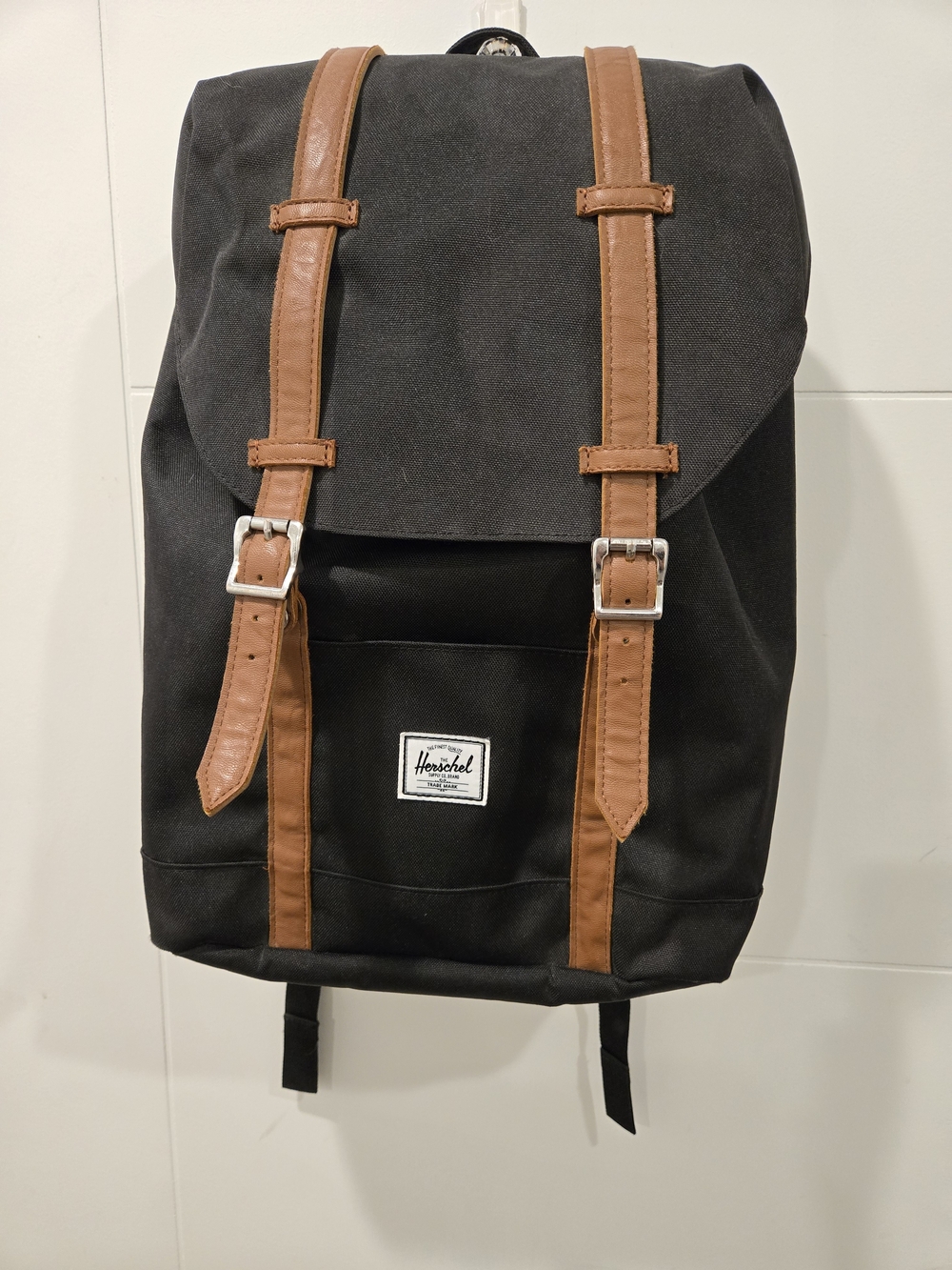 Herschel Supply Company Black Backpack with Brown Trim